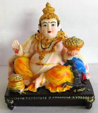 Statuette of Lord Kuber the Hindu lord of wealth and valuables, is considered the treasurer of all the world's valuables.